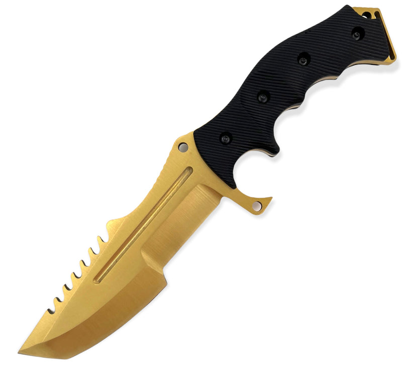 Tanto Blade jumgle King tactial knife  with case GOLD
