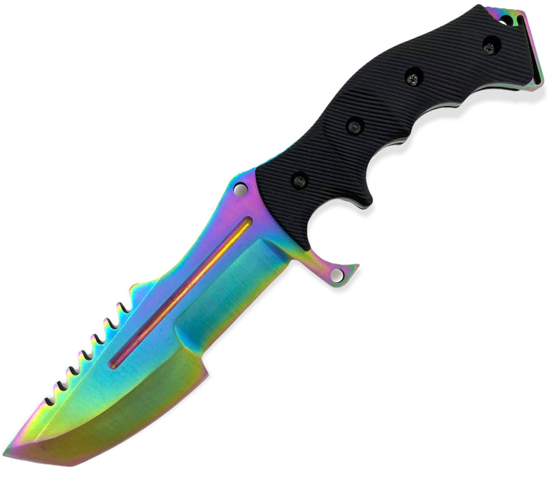Tanto Blade jumgle King tactial knife  with case RAINBOW