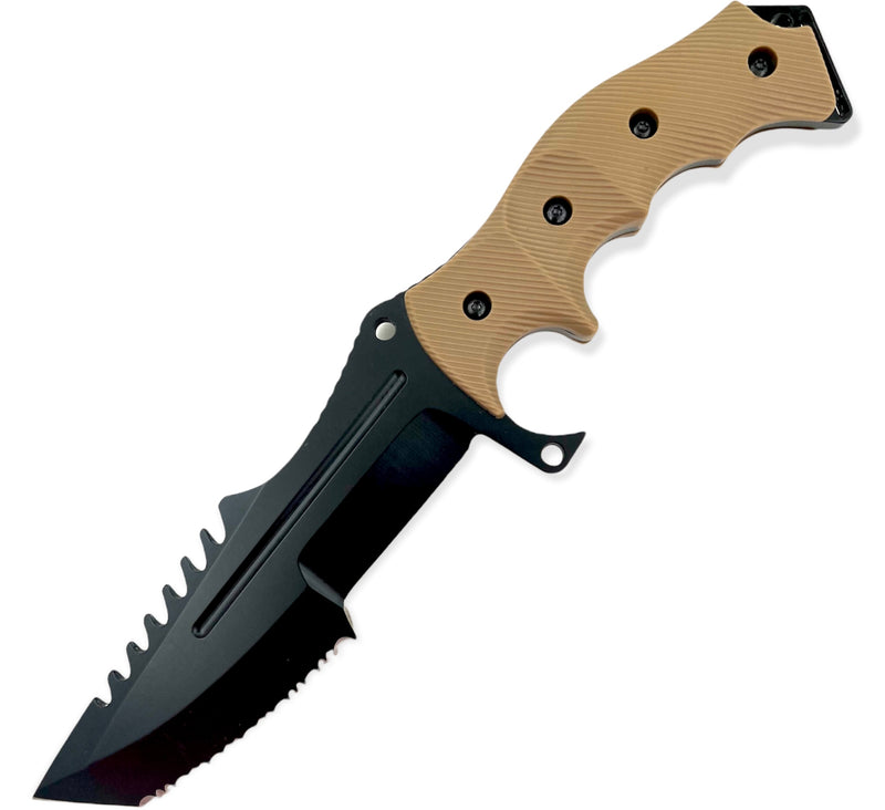 Tanto Blade jumgle King tactial knife  with case TAN