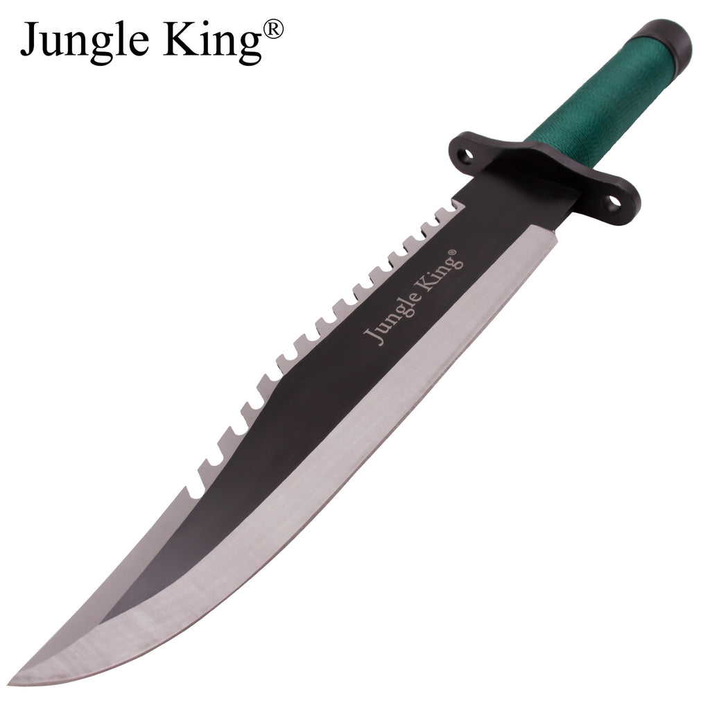 Jungle King Survival Fixed Blade Knife with Sheath (Green)