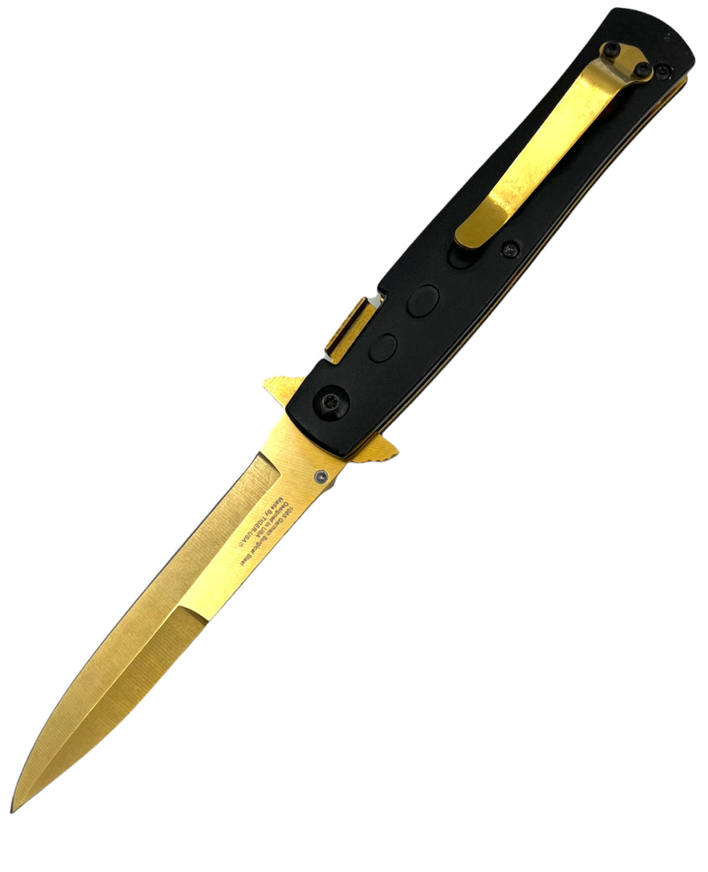 Tiger-USA® folding BLACK and GOLD knife