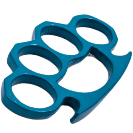 Solid Steel Knuckle Duster Brass Knuckle - Sky Blue