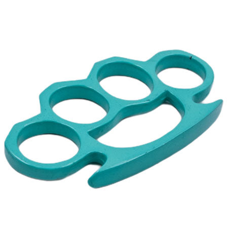 Solid Steel Knuckle Duster Brass Knuckle - Teal