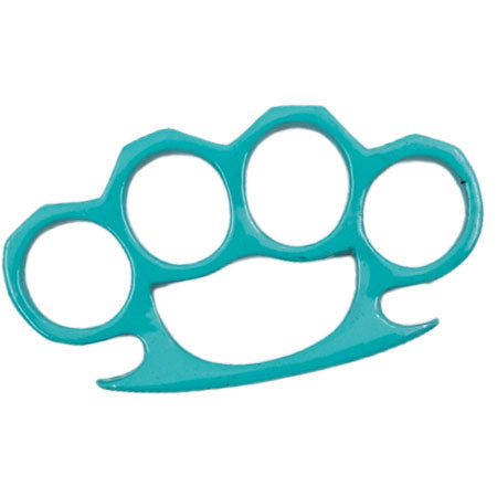 Solid Steel Knuckle Duster Brass Knuckle - Teal