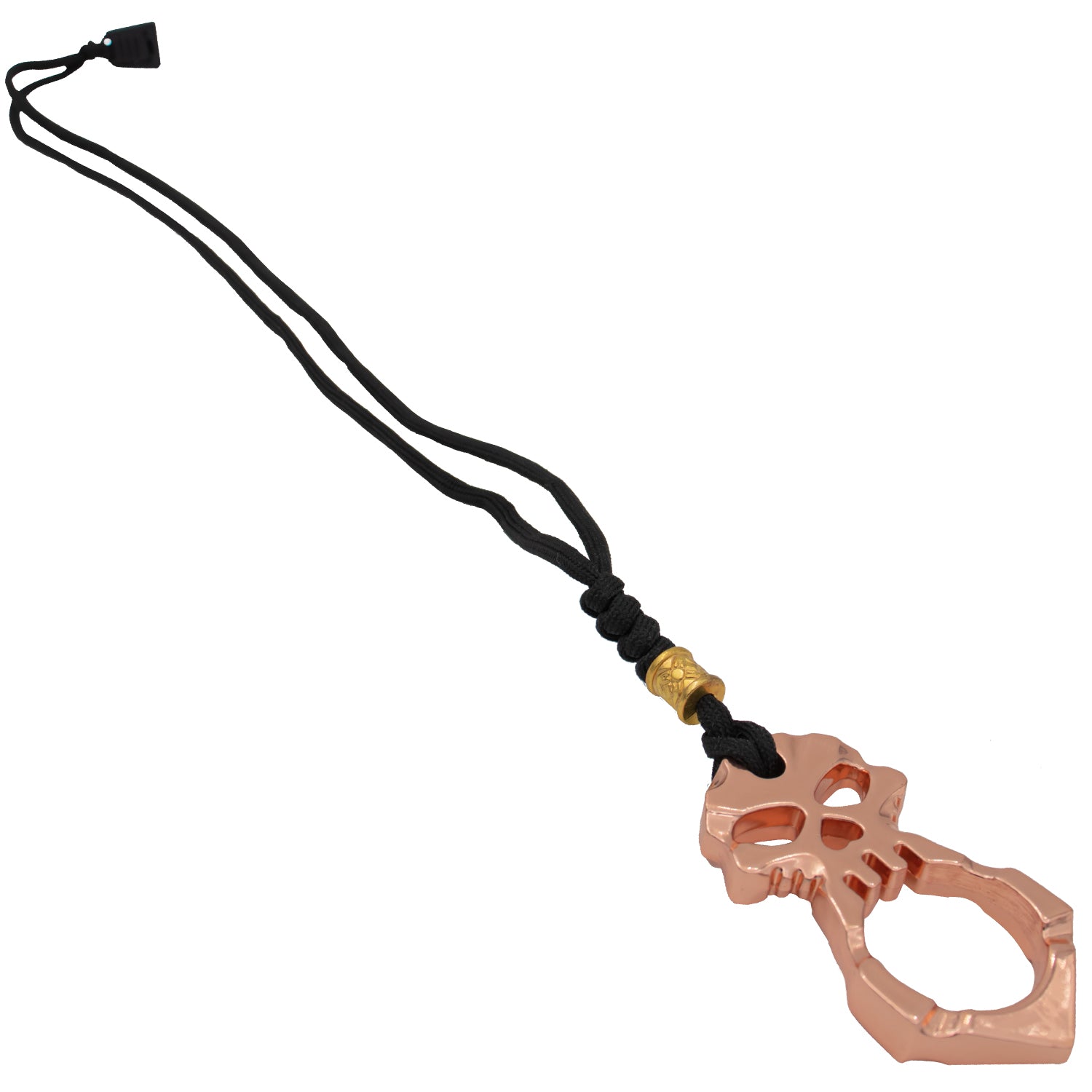 Handmade Brass Key Chain Ring Curb Chain + Skull Pendant + Snap - Foto 7