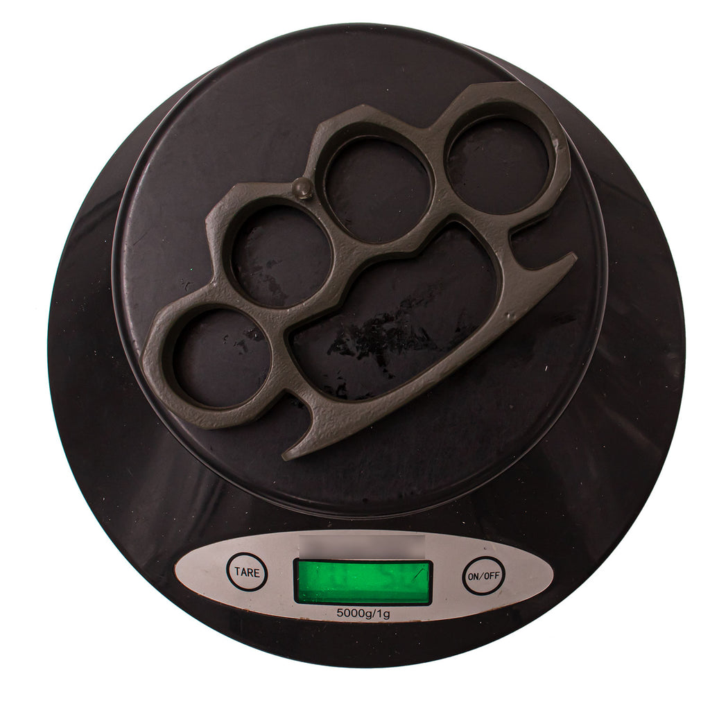 4 Inch Long Steel Knuckle Belt Buckle Olive
