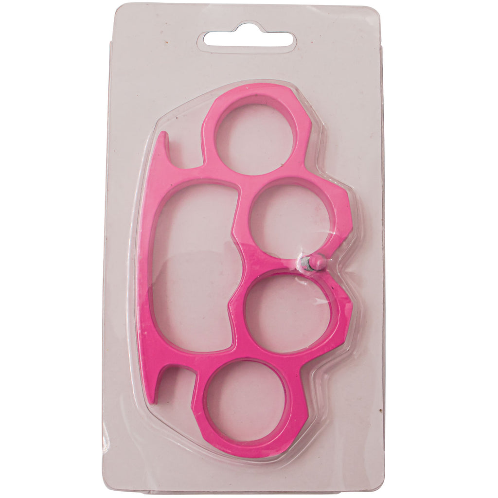 4 Inch Long Steel Knuckle Belt Buckle Pink