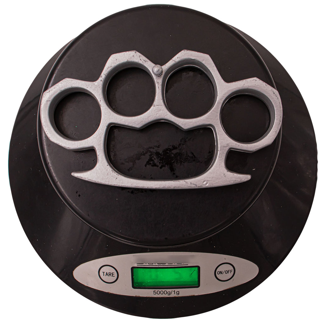 4 Inch Long Steel Knuckle Belt Buckle Silver