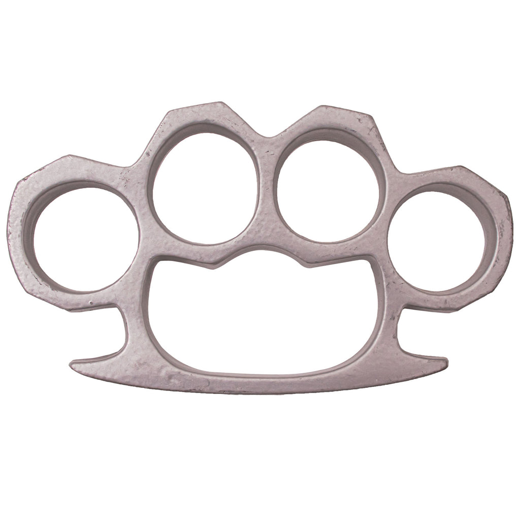4 Inch Long Steel Knuckle Belt Buckle Silver