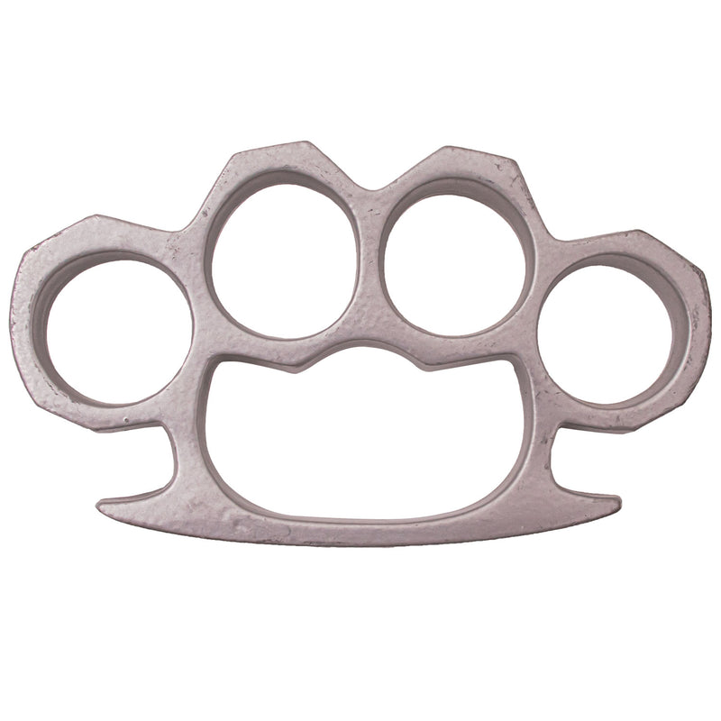 4 Inch Long Steel Knuckle Belt Buckle Silver