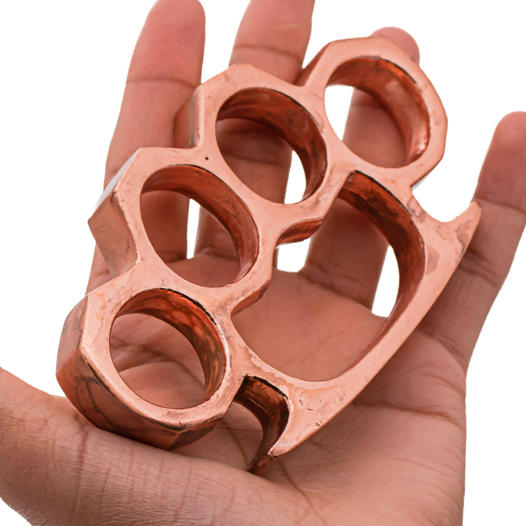 4.5 Inch Long Metal Knuckle Duster Copper