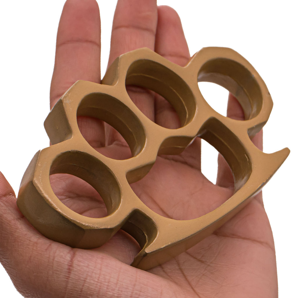 4.5 Inch Long Metal Knuckle Duster Gold