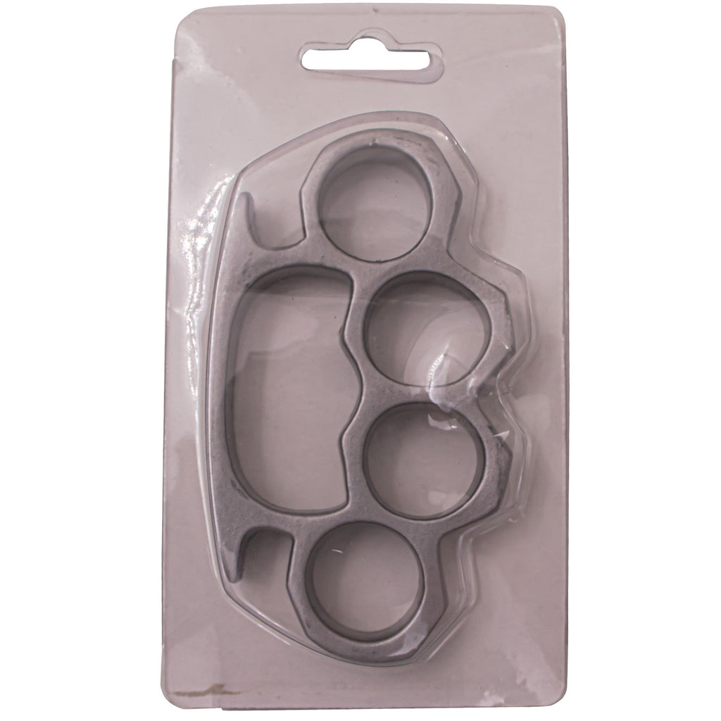 4.5 Inch Long Metal Knuckle Duster Silver