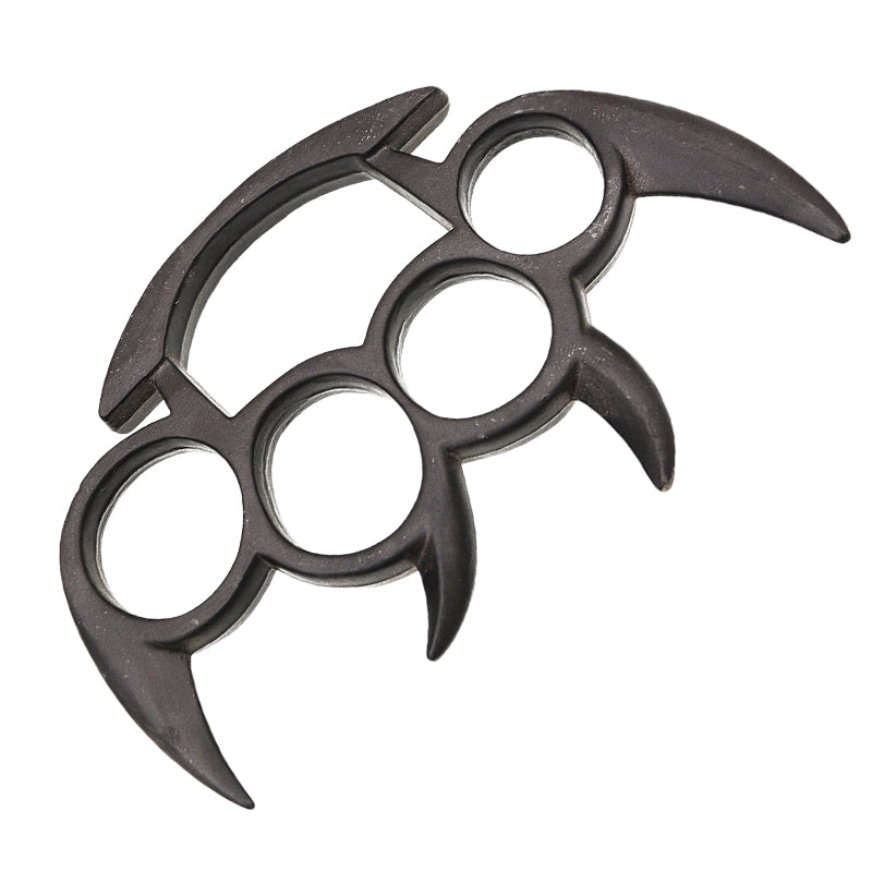 Black Plastic Knuckle Duster - Fist-Loading Weapon - Brass 