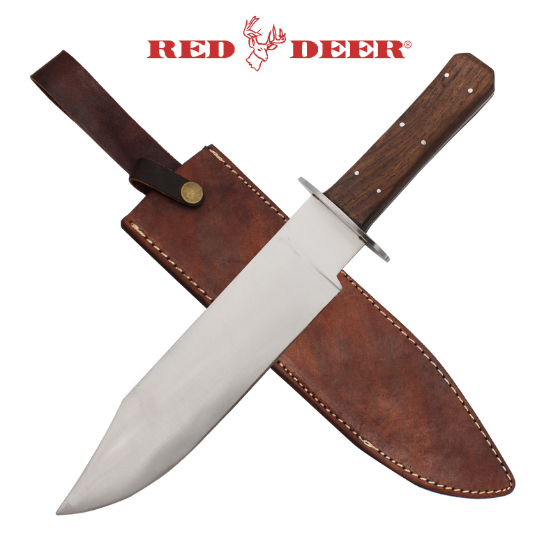 Red Deer Bowie Knife Wooden Handle, , Panther Trading Company- Panther Wholesale