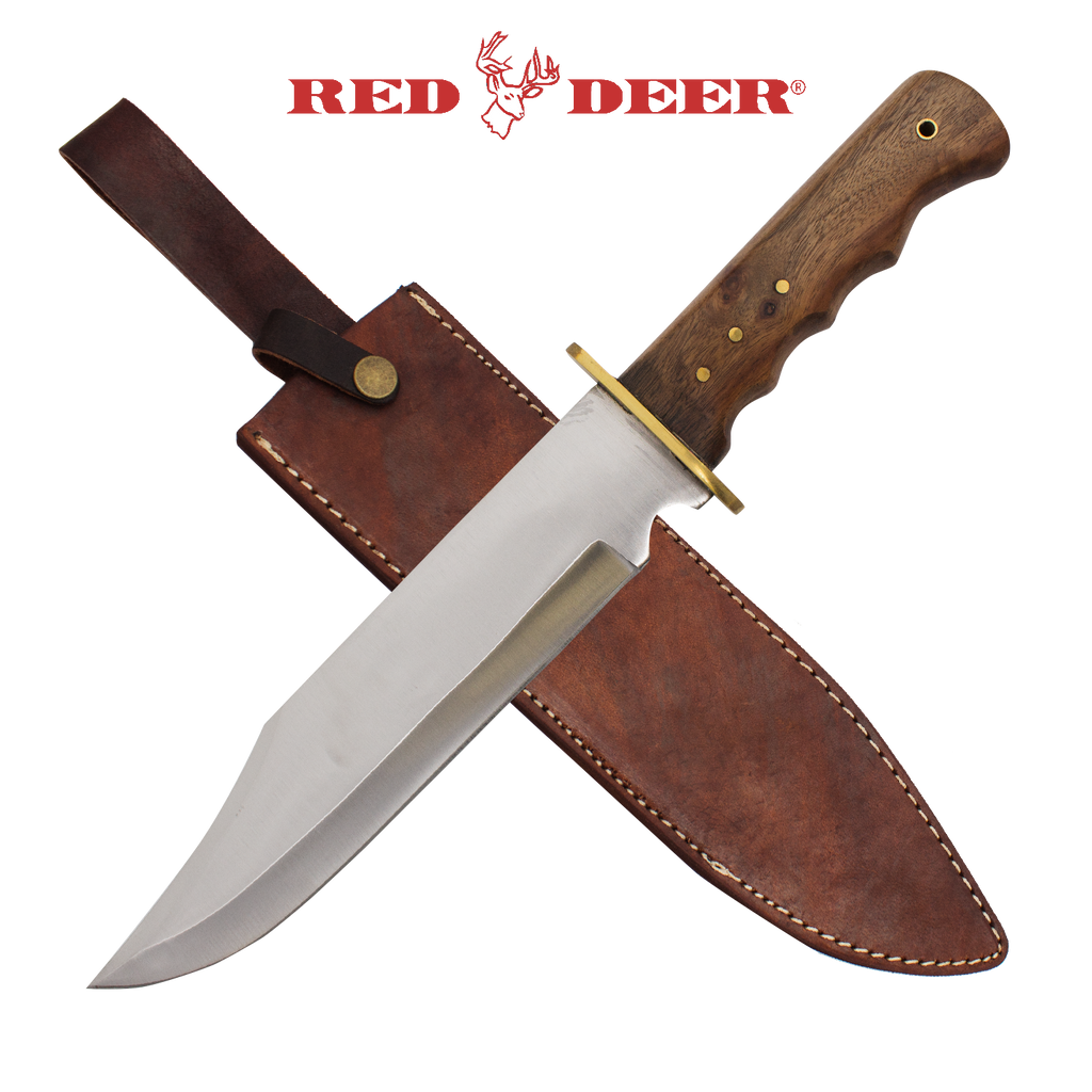 Red Deer Bowie Knife Wooden Handle, , Panther Trading Company- Panther Wholesale