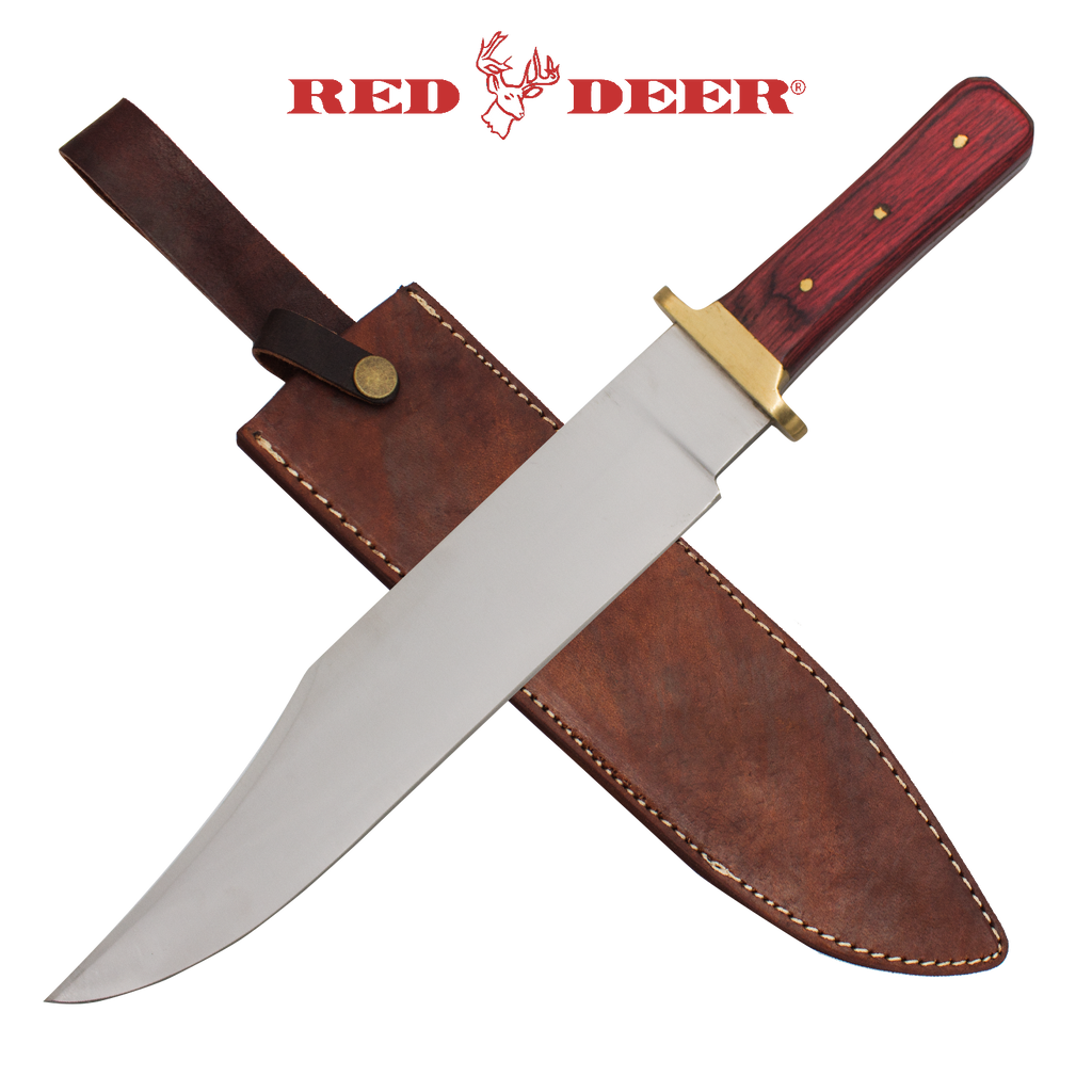 Red Deer Bowie Knife Wooden Handle, , Panther Trading Company- Panther Wholesale