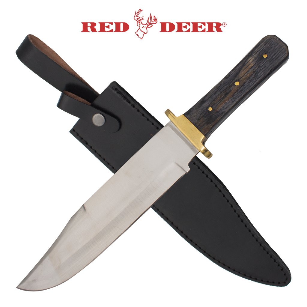 Red Deer Bowie Knife Wood Handle, , Panther Trading Company- Panther Wholesale