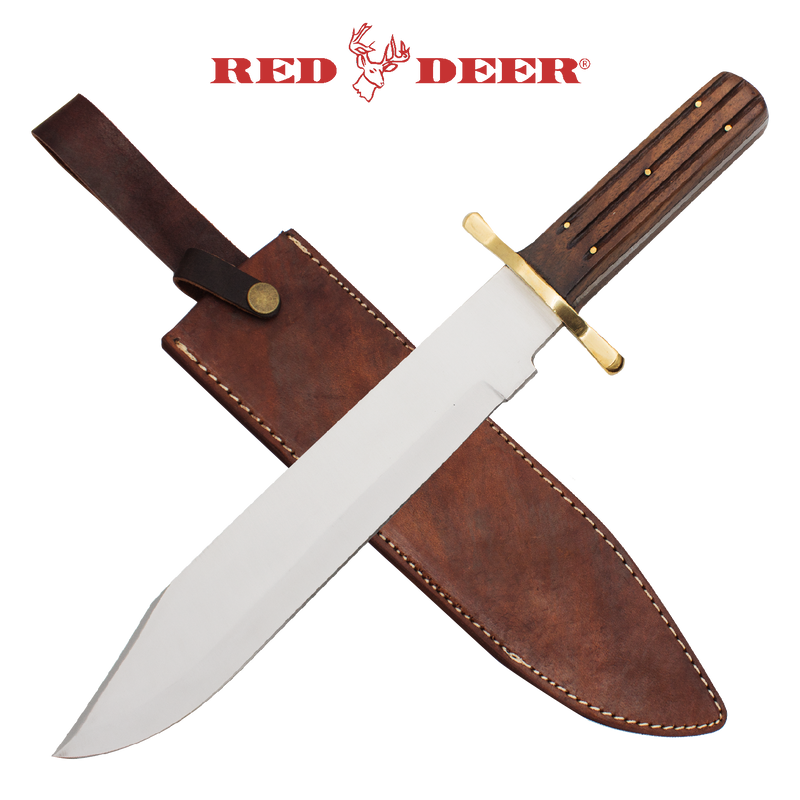 Red Deer Bowie Knife Wooden Handle, , Panther Trading Company- Panther Wholesale