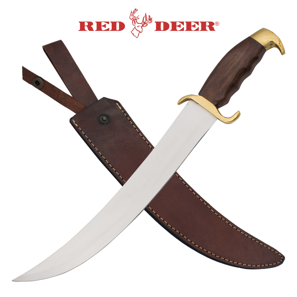 Red Deer Bowie Knife Wooden Handle, , Panther Trading Company- Panther Wholesale
