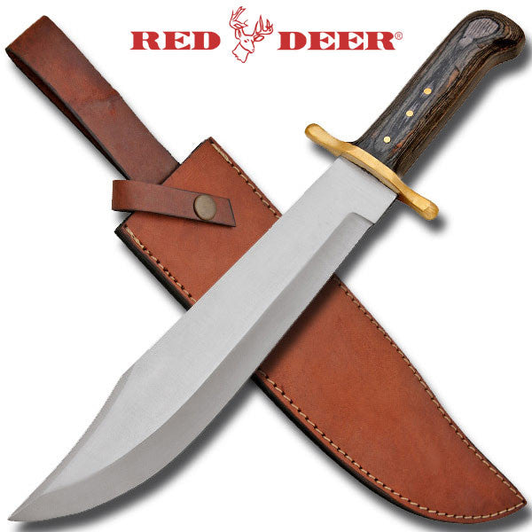 Red Deer Bowie Knife Wooden Handle, , Panther Trading Company- Panther Wholesale