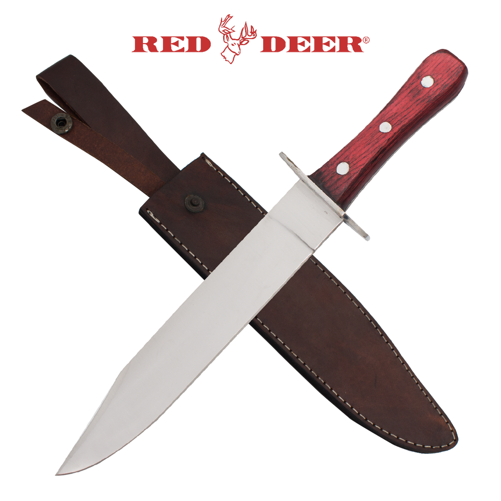 Red Deer Bowie Knife Wooden Handle, , Panther Trading Company- Panther Wholesale