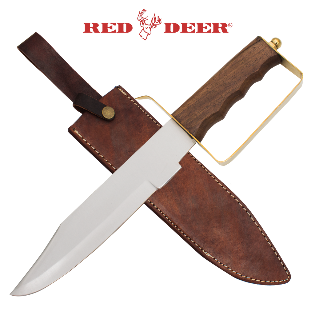 Red Deer Bowie Knife Wooden Handle, , Panther Trading Company- Panther Wholesale
