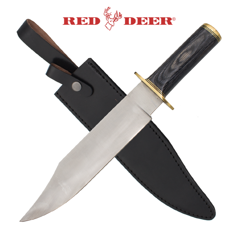 Red Deer Bowie Knife Wooden Handle, , Panther Trading Company- Panther Wholesale