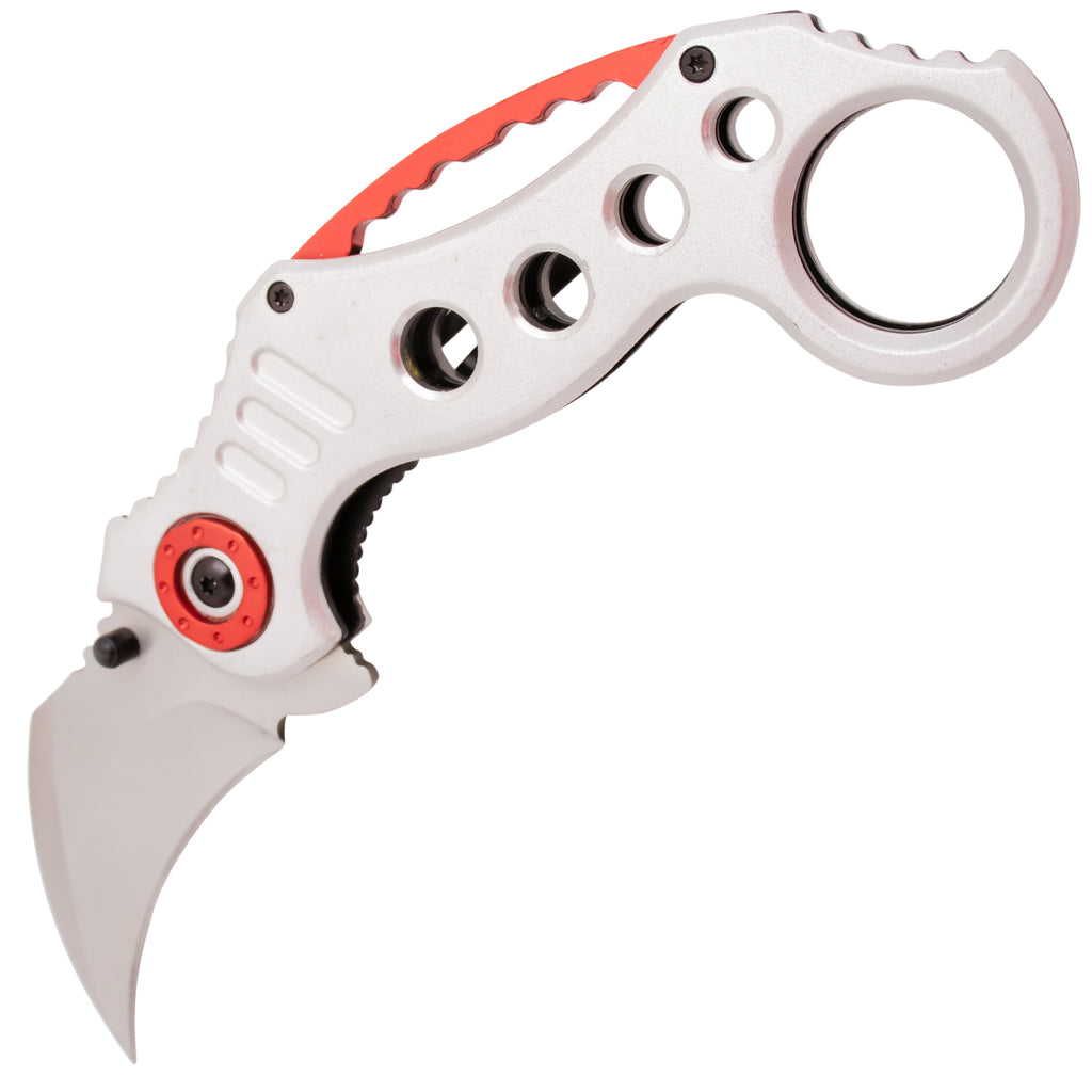Tiger-USA Spring Assisted Knife - Red Silver