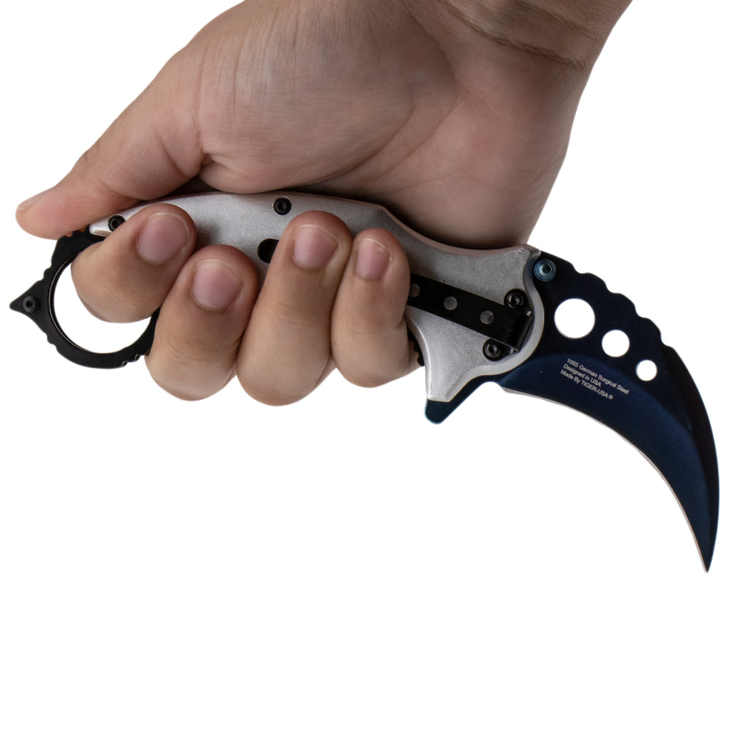 Tiger-USA Spring Assisted Folding Knife Skull Dragon