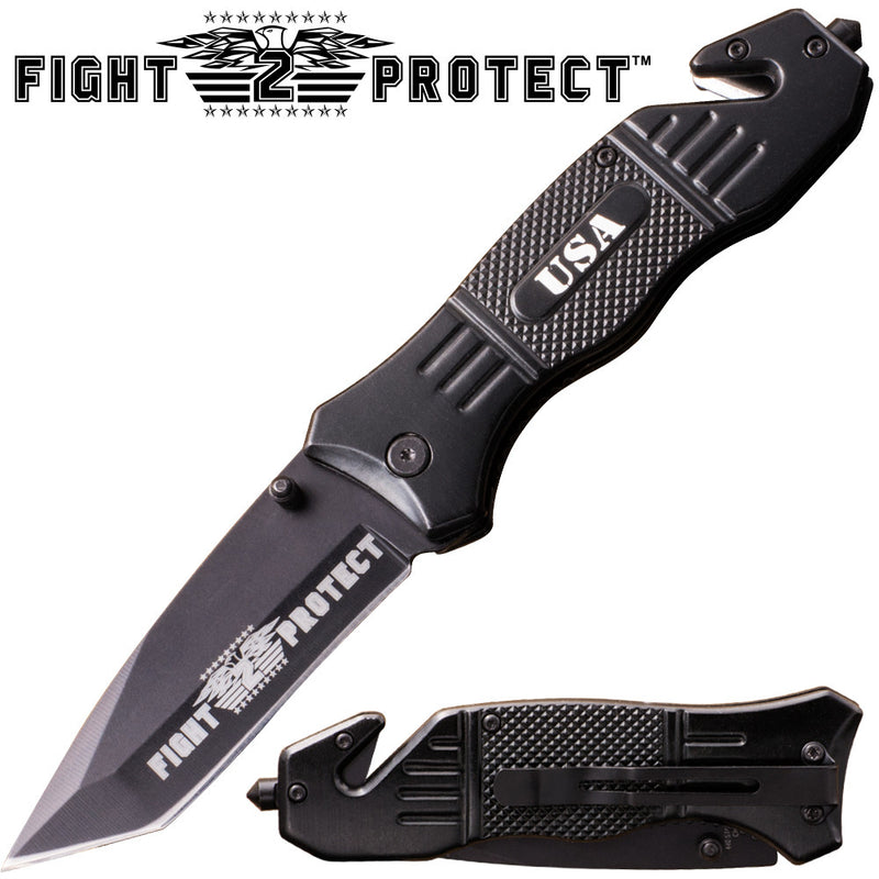 Fight 2 Protect Action Liner Lock Tanto Blade Knife, , Panther Trading Company- Panther Wholesale