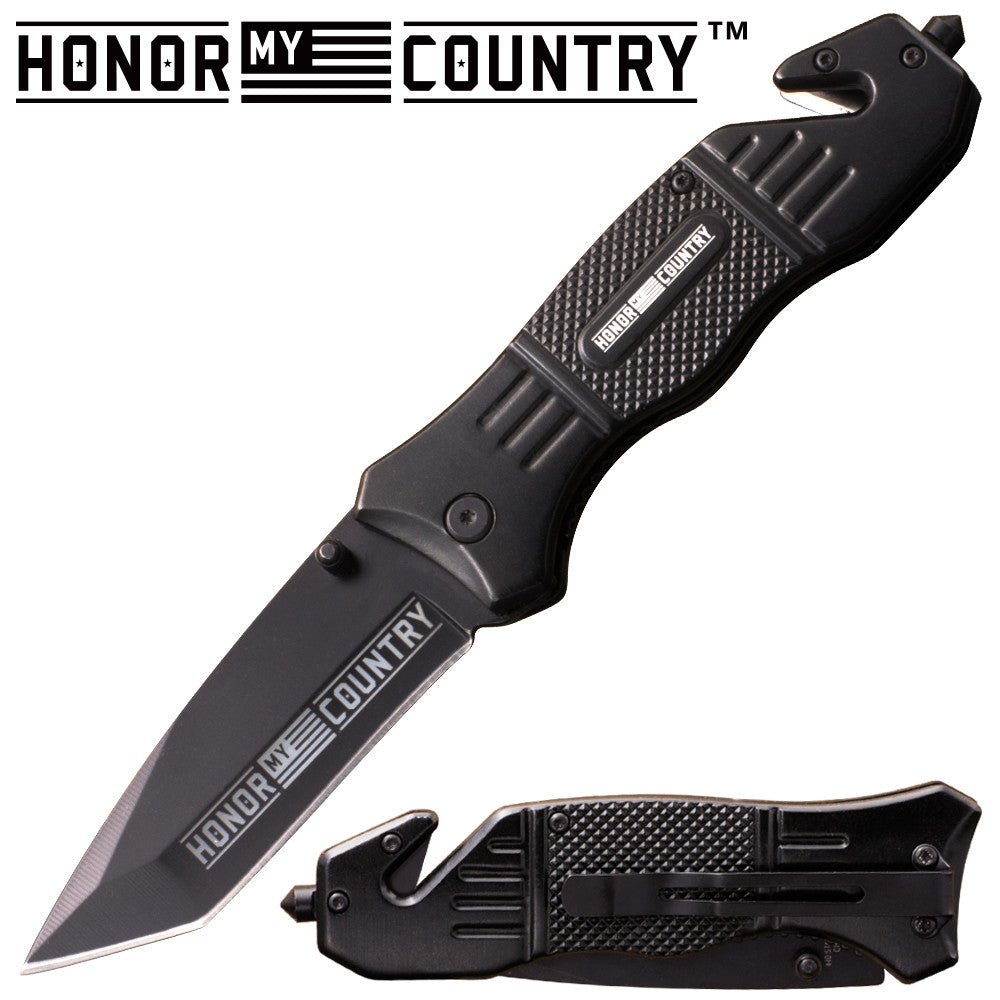 Honor My Country Action Liner Lock Tanto Blade Knife, , Panther Trading Company- Panther Wholesale