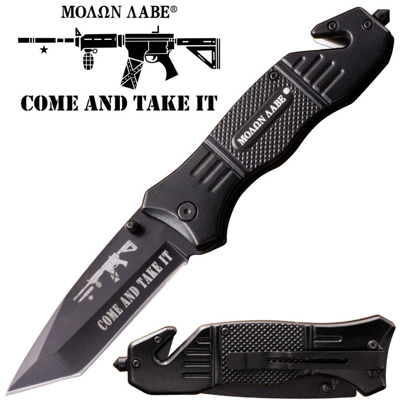 Come and Take It Action Liner Lock Tanto Blade Knife MOA, , Panther Trading Company- Panther Wholesale