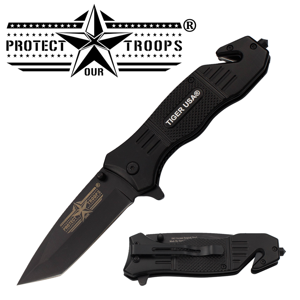 Protect Our Troops Action Liner Lock Tanto Blade Knife, , Panther Trading Company- Panther Wholesale