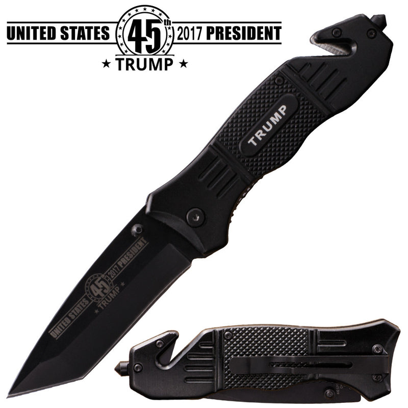 Trump 45th President Action Liner Lock Tanto Blade Knife, , Panther Trading Company- Panther Wholesale