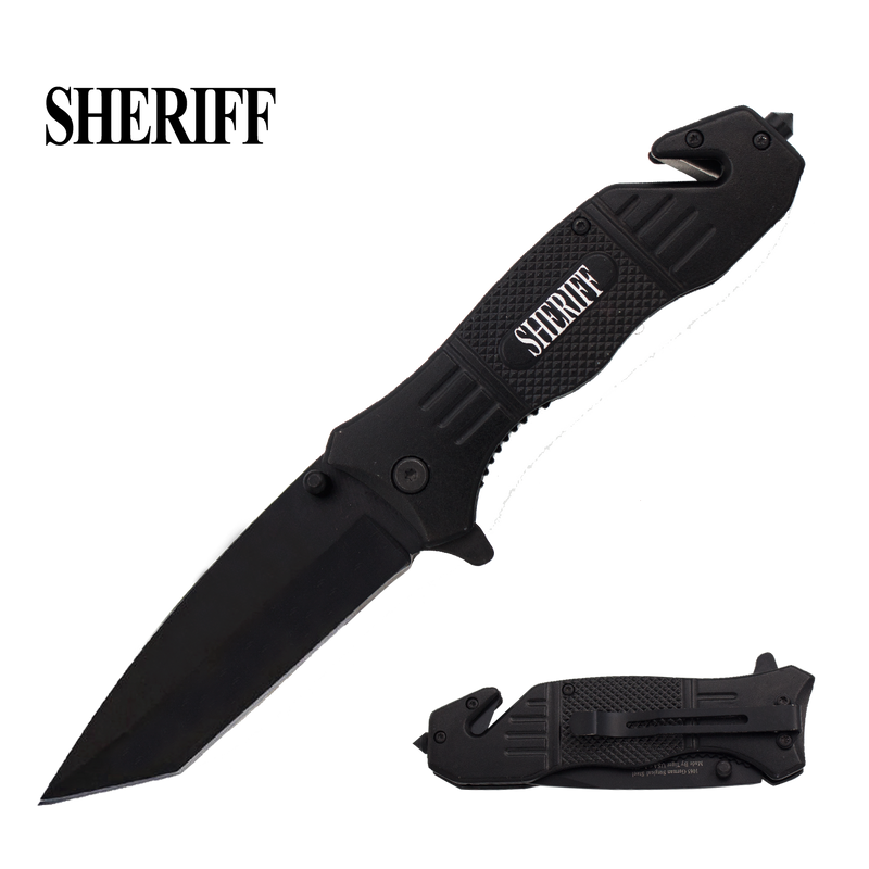 PSO-Sheriff Trigger Action Liner Lock Tanto Blade Knife, , Panther Trading Company- Panther Wholesale