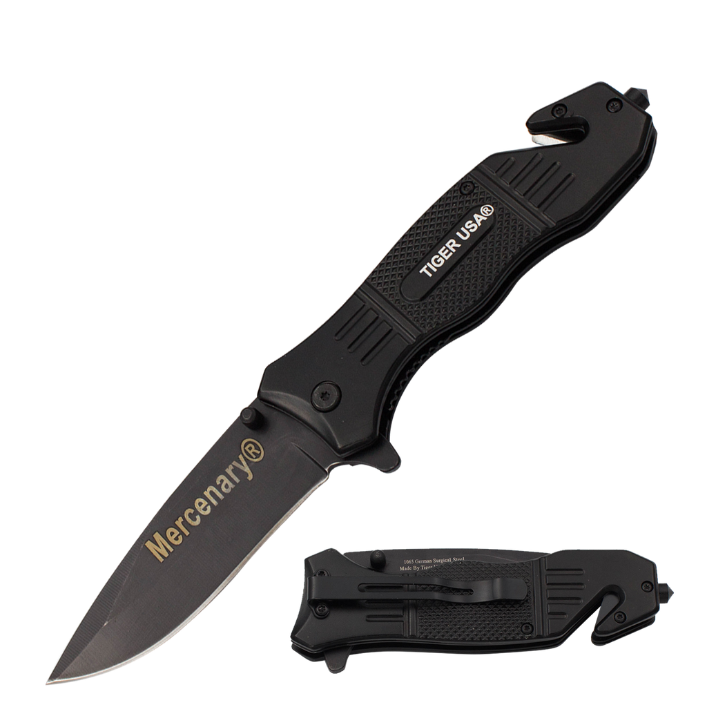 Mercenary Trigger Action Liner Lock Drop Point Blade Knife, , Panther Trading Company- Panther Wholesale