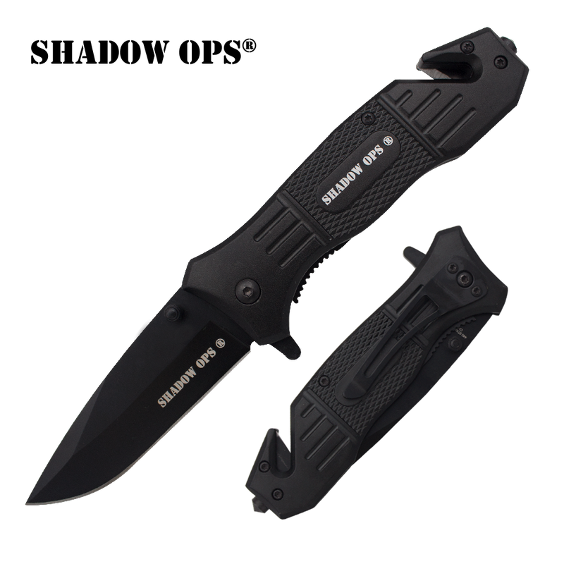 Shadow Ops® Action Liner Lock Drop Point Blade Knife