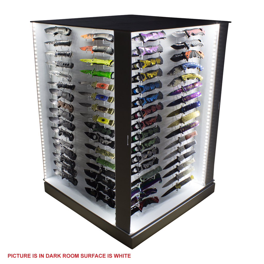 Revolving Light-Up 128 Knife Display Case, , Panther Trading Company- Panther Wholesale