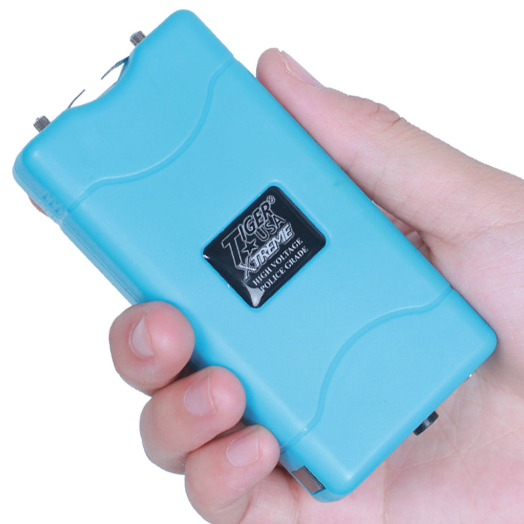 Tiger-USA Xtreme® 96 Mill Light Blue Rechargeable Stun Gun & Flash Light