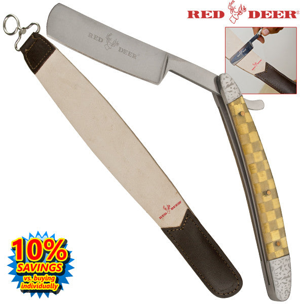 Straight Razor Leather Crop Combo, , Panther Trading Company- Panther Wholesale