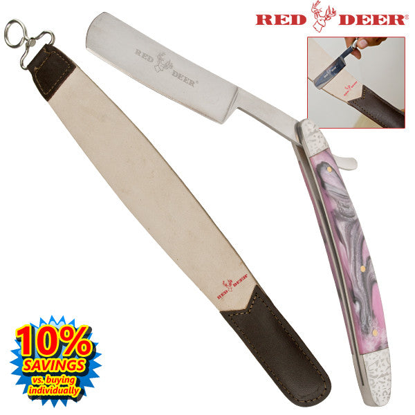 Straight Razor Leather Crop Combo, , Panther Trading Company- Panther Wholesale