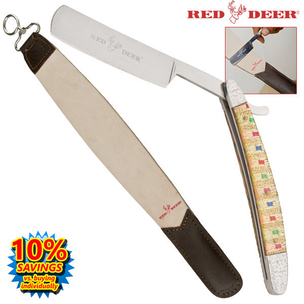 Straight Razor Leather Crop Combo, , Panther Trading Company- Panther Wholesale