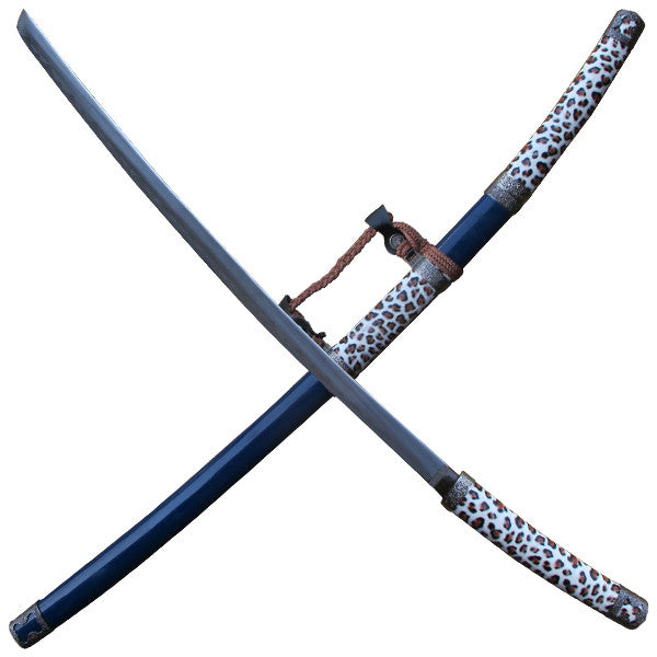 Leopard Print Katana Sword with Scabbard, , Panther Trading Company- Panther Wholesale
