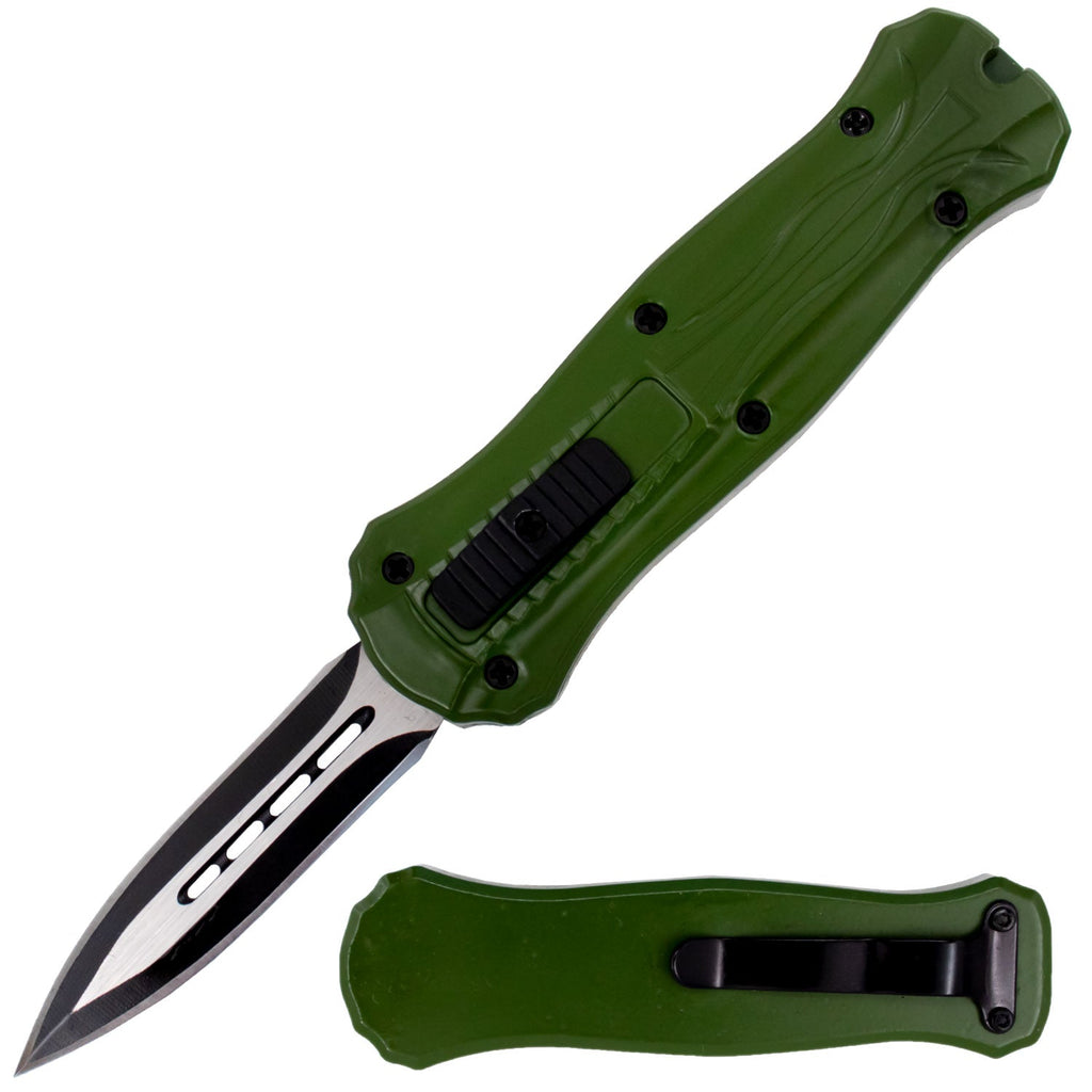 Miniature OTF Automatic Knife - Forest Green