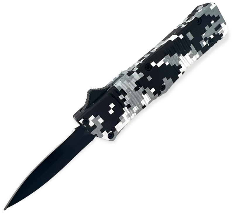 5.0 INC Automatic Knife Drop Point  - SNOW CAMO(OTF)