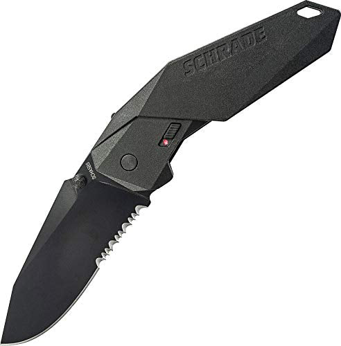 Schrade® M.A.G.I.C Assisted Opening Liner Lock Partially Serrated Folding Knife Black