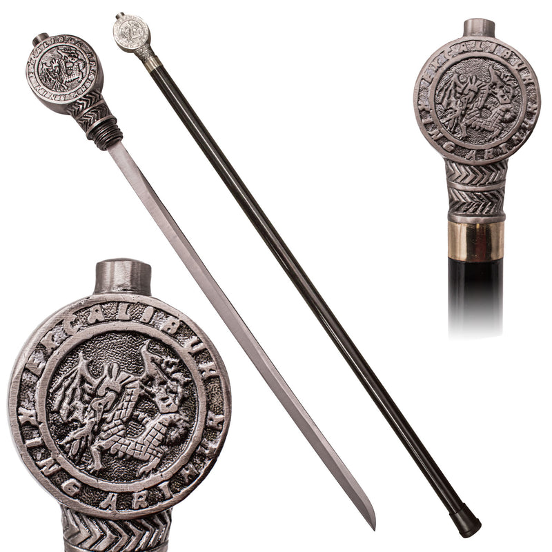 DOZEN SET of 12 King Arthur Excalibur Antique Walking Cane Stick Hidden Sword