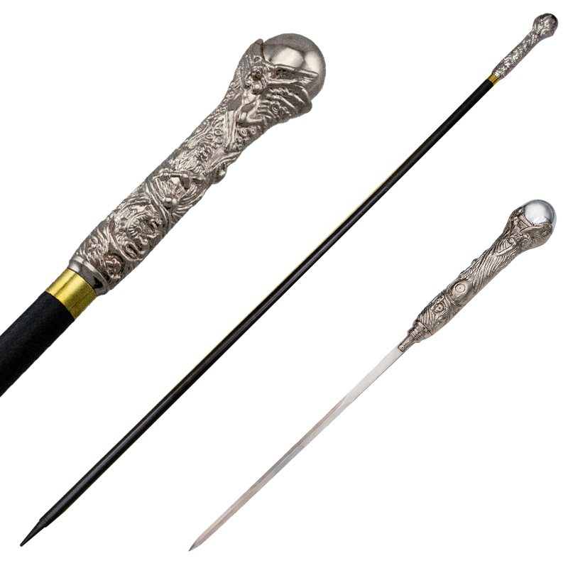 Dante's Inferno Silver Walking Cane with Hidden Sword