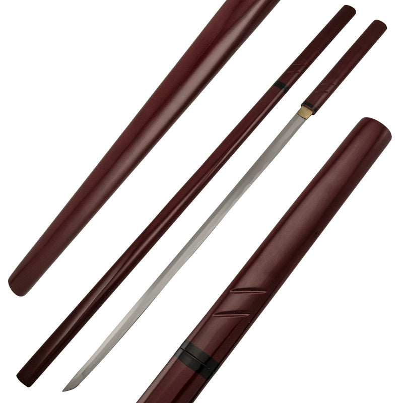 Maroon Full Tang Katana Sword with Scabbard, , Panther Trading Company- Panther Wholesale